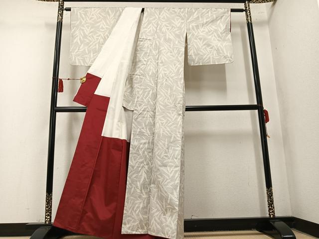 平和屋着物●本場大島紬 白大島 笹文 正絹 逸品 未使用 AABN1666ph