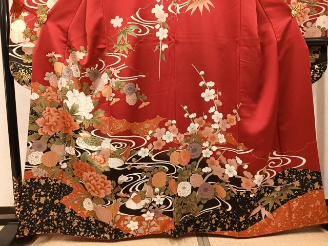 平和屋着物●豪華振袖 鴛鴦花文 暈し染め 金彩 正絹 逸品 AABN1676ph