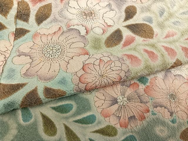平和屋着物●訪問着 辻が花 絞り 暈し染め 仮絵羽 正絹 逸品 未使用 AABN1687ph