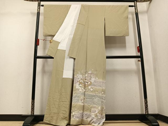 平和屋着物●豪華色留袖 花文箱 暈し染め 金彩 正絹 逸品 AABN1706ph