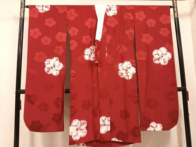 平和屋着物●振袖用長襦袢 無双仕立て 梅文 正絹 逸品 AABN1714ph