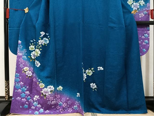 平和屋着物●豪華振袖 舞花文 暈し染め 正絹 逸品 AABN1724ph