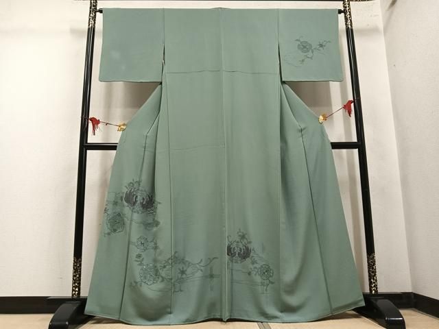 平和屋着物●中国三大刺繍 汕頭刺繍 スワトウ刺繍 総刺繍 双鳥花文 訪問着 正絹 逸品 AABN1743ph
