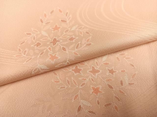 平和屋着物●上質な小紋 地紋起こし 流水花文 正絹 逸品 AABN1745ph