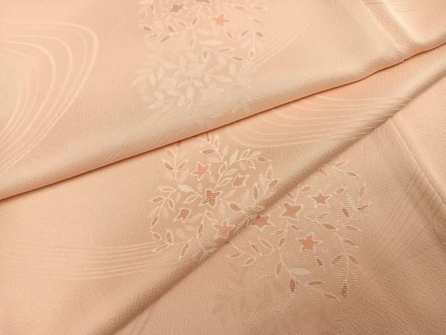 平和屋着物●上質な小紋 地紋起こし 流水花文 正絹 逸品 AABN1745ph