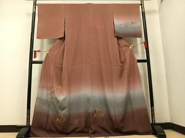 平和屋着物●中国三大刺繍 スワトウ刺繍 汕頭刺繍 総刺繍 訪問着 鳳凰花文 暈し染め 金糸 さが美扱い 正絹 逸品 未使用 AABN1753ph