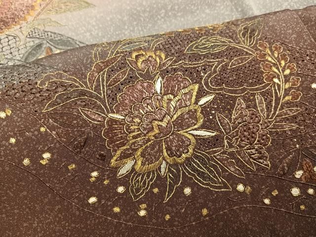 平和屋着物●中国三大刺繍 スワトウ刺繍 汕頭刺繍 総刺繍 訪問着 鳳凰花文 暈し染め 金糸 さが美扱い 正絹 逸品 未使用 AABN1753ph