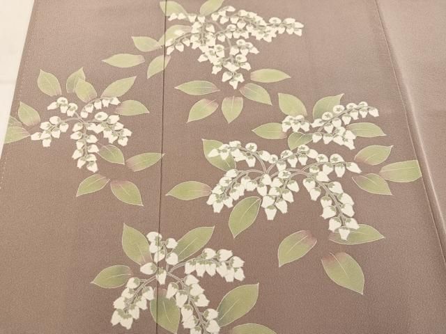 平和屋着物●訪問着 友禅 作家物 草花文 浜ちりめん 反端付き 正絹 逸品 AABN1758ph