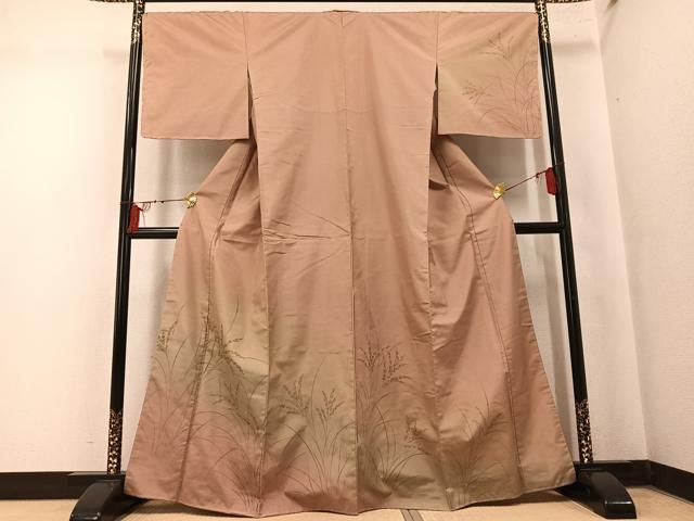 平和屋着物●本場大島紬 染大島 訪問着 稲 暈し染め 金彩 正絹 逸品 AABN1759ph