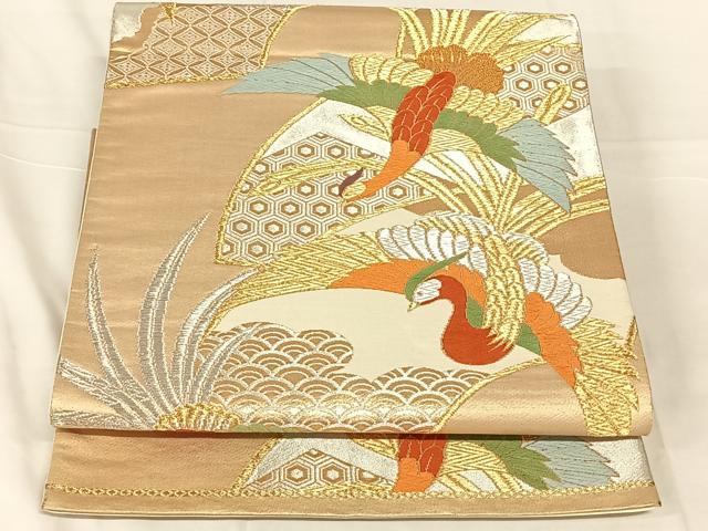 平和屋着物◎六通柄袋帯 唐織 鳳凰 金銀糸 正絹 逸品 AABN2232dk