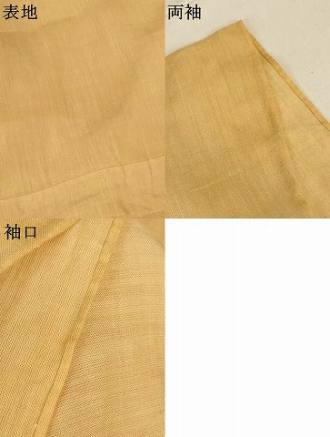 平和屋着物*夏物 男性 銀座もとじ 長襦袢 小千谷本麻織物 蜂蜜色 証紙付き 麻 AABN2270jd