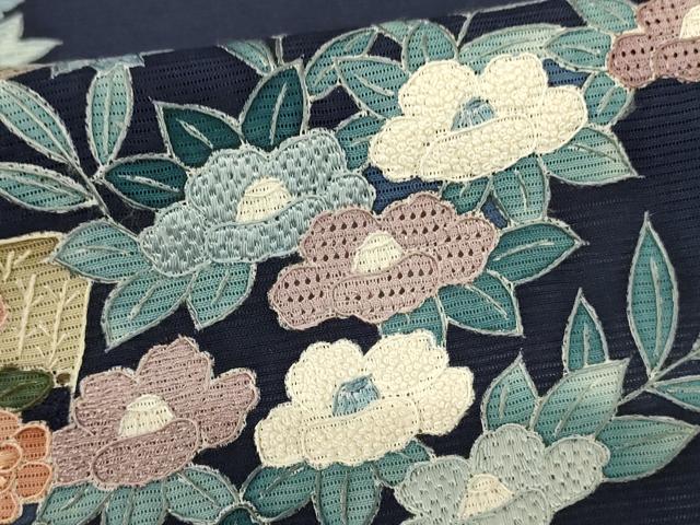 平和屋着物*夏物 中国三大刺繍 スワトウ刺繍 汕頭刺繍 相良刺繍 総刺繍 訪問着 絽 風景草花文 正絹 逸品 AABN2285jd