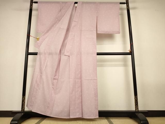 平和屋着物*夏物 小紋 絽 舞葉文 洗える着物 AABN2400jd
