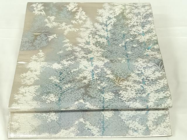 平和屋着物◎六通柄袋帯 樹林文 金銀糸 正絹 逸品 AABN2527dk