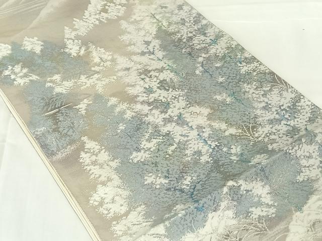 平和屋着物◎六通柄袋帯 樹林文 金銀糸 正絹 逸品 AABN2527dk