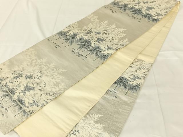 平和屋着物◎六通柄袋帯 樹林文 金銀糸 正絹 逸品 AABN2528dk