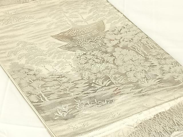 平和屋着物◎六通柄袋帯 古京錦 二重引箔 正絹 逸品 AABN2532dk