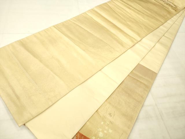 平和屋着物◎太鼓柄袋帯 色紙重ね花文 金彩 正絹 逸品 AABN2570ps