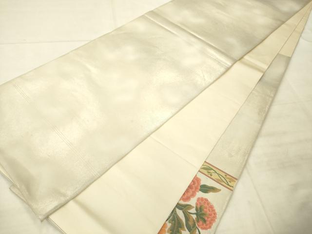 平和屋着物◎太鼓柄袋帯 飾花文 金糸 正絹 逸品 AABN2573ps