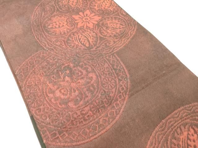 平和屋着物◎六通柄袋帯 ふくれ織 花丸文 正絹 逸品 AABN2579ps