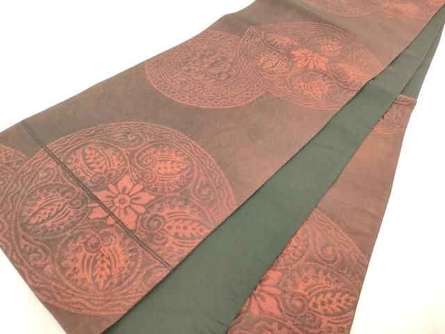 平和屋着物◎六通柄袋帯 ふくれ織 花丸文 正絹 逸品 AABN2579ps