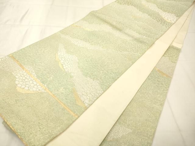 平和屋着物◎六通柄袋帯 石畳文 金糸 正絹 逸品 AABN2580ps