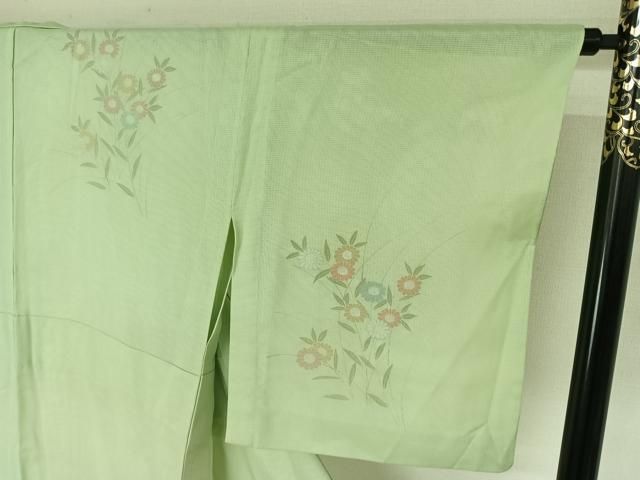 平和屋着物▽訪問着 無双 紗袷 紗×絽 草花文 銀彩 正絹 逸品 AABN2729jh