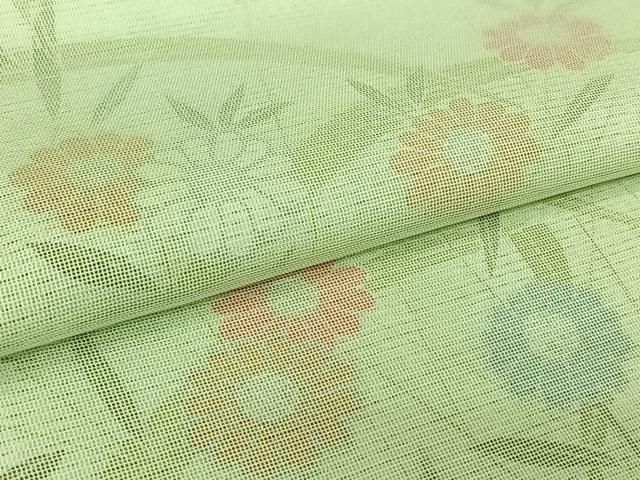 平和屋着物▽訪問着 無双 紗袷 紗×絽 草花文 銀彩 正絹 逸品 AABN2729jh
