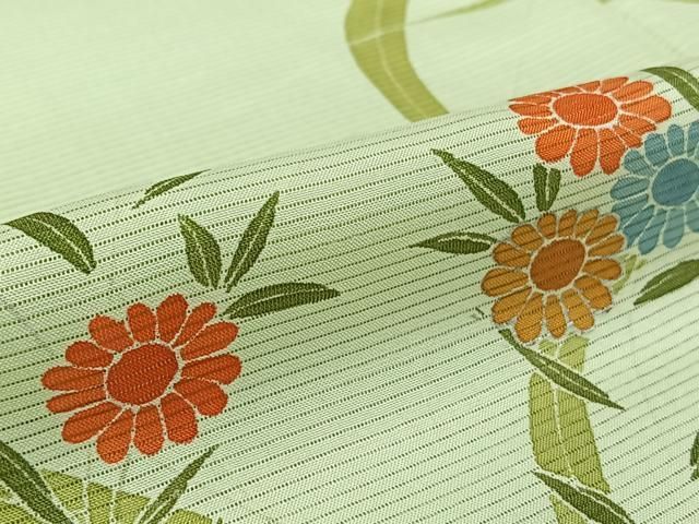 平和屋着物▽訪問着 無双 紗袷 紗×絽 草花文 銀彩 正絹 逸品 AABN2729jh