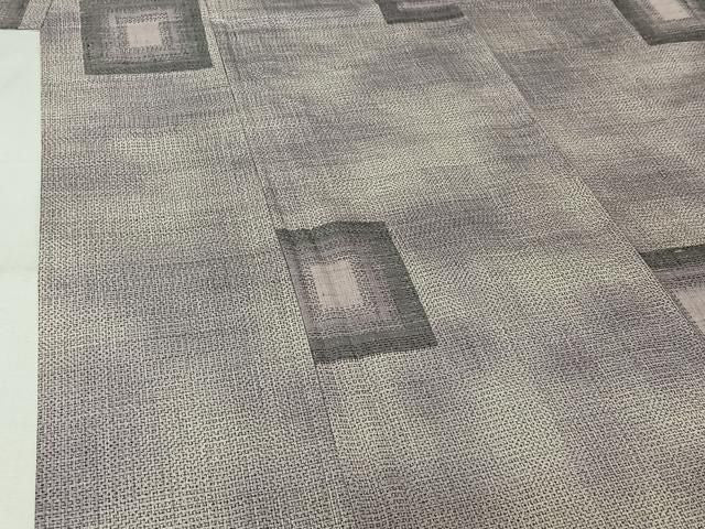 平和屋着物▽上質な紬 単衣 幾何学文様 正絹 逸品 AABN2757jh
