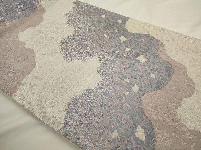 平和屋着物◎六通柄袋帯 花唐草文 銀糸 正絹 逸品 AABN2774ps