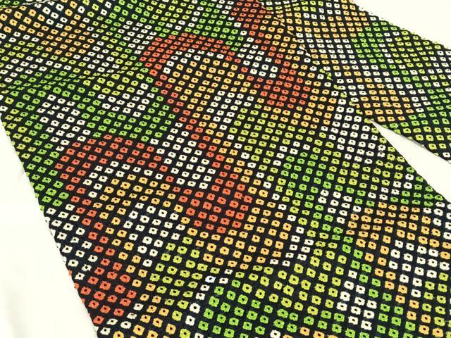 平和屋着物◎全通柄九寸名古屋帯 総絞り 幾何学柄 正絹 逸品 AABN2878dk