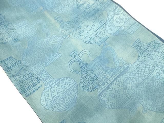 平和屋着物◎六通柄袋帯 陶器文 正絹 逸品 AABN2933ps