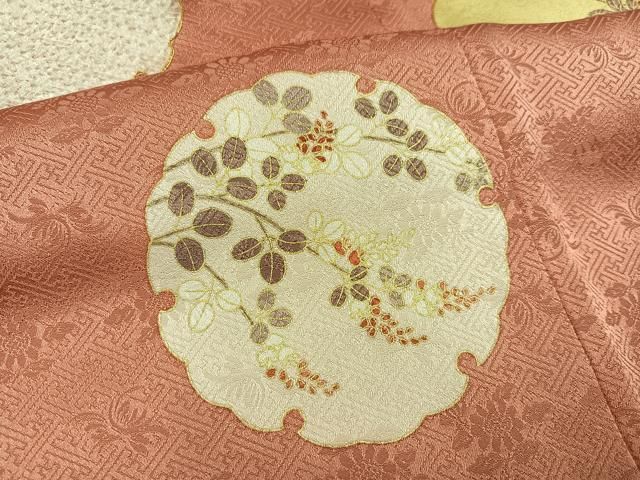 平和屋着物●訪問着 絞り 駒刺繍 雪輪花文 金彩 正絹 逸品 AABN2962ph