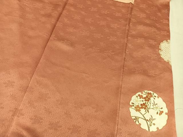 平和屋着物●訪問着 絞り 駒刺繍 雪輪花文 金彩 正絹 逸品 AABN2962ph