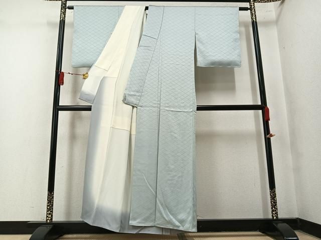 平和屋着物●上質な色無地 菱地紋 蕎麦切色 正絹 逸品 AABN2966ph