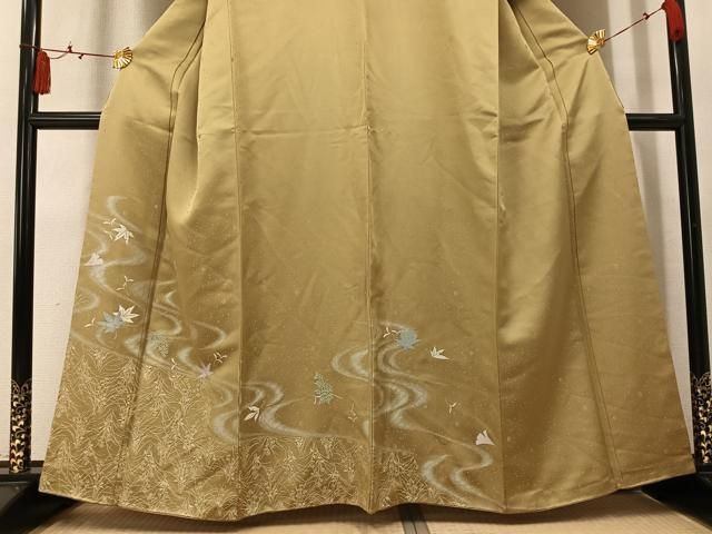 平和屋着物●訪問着 刺繍 竜田川 銀糸 正絹 逸品 AABN2975ph