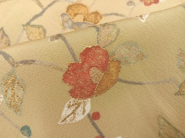 平和屋着物●上質な小紋 枝花文 金彩 正絹 逸品 未使用 AABN2979ph