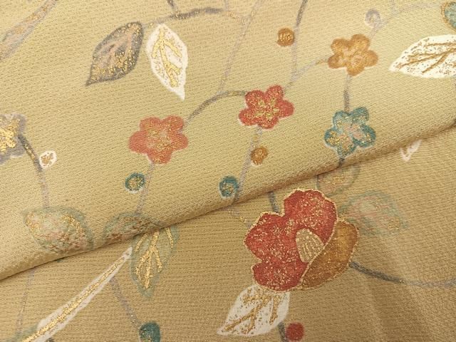 平和屋着物●上質な小紋 枝花文 金彩 正絹 逸品 未使用 AABN2979ph