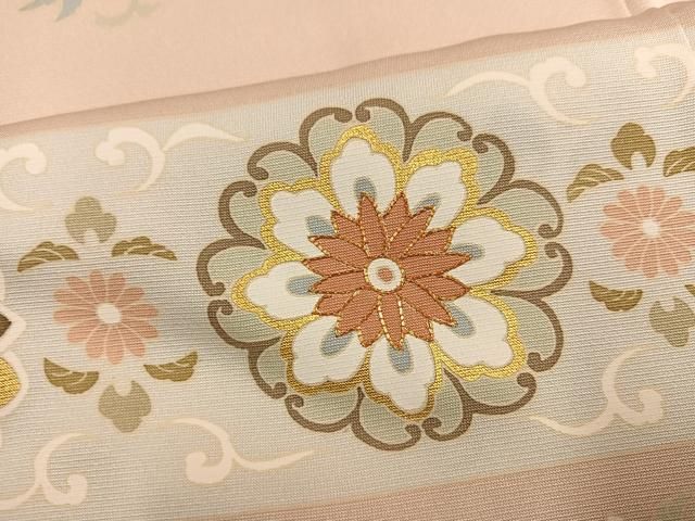 平和屋着物●訪問着 駒刺繍 花唐草文 金彩 三越扱い 正絹 逸品 AABN2990ph