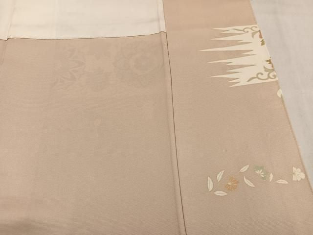 平和屋着物●訪問着 駒刺繍 花唐草文 金彩 三越扱い 正絹 逸品 AABN2990ph