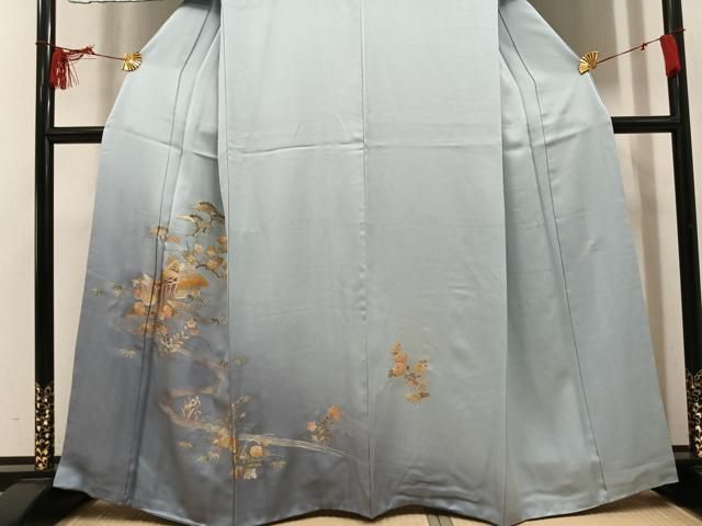 平和屋着物●金彩友禅 卓越技能者・名工・和田光正 訪問着 風景花文 暈し染め 金銀彩 正絹 逸品 AABN3000ph