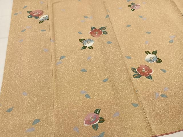 平和屋着物●上質な小紋 椿 鬼しぼ縮緬 鈴乃屋扱い 正絹 逸品 AABN3014ph
