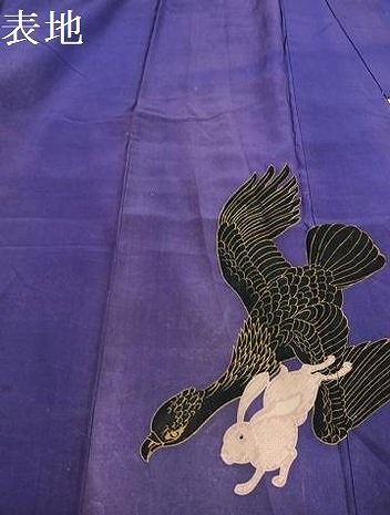 平和屋着物●アンティーク 大正ロマン 訪問着 鷹 兎 松 正絹 逸品 AABN3034ph