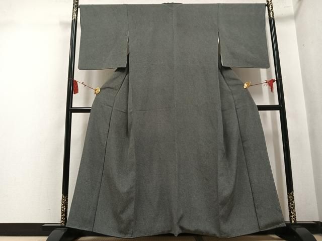 平和屋着物●江戸小紋 鮫小紋柄 黒地 正絹 逸品 AABN3039ph
