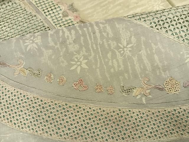 平和屋着物●中国三大刺繍 スワトウ刺繍 汕頭刺繍 総刺繍 訪問着 紬地 更紗文 正絹 逸品 AABN3065ph