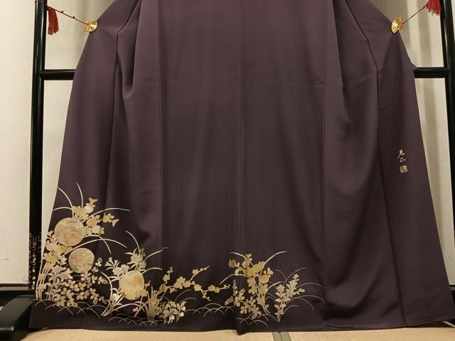 平和屋着物●金彩友禅 卓越技能者・名工・和田光正 訪問着 草花文 暈し染め 金彩 正絹 逸品 AABN3066ph