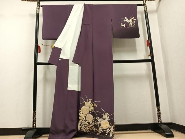 平和屋着物●金彩友禅 卓越技能者・名工・和田光正 訪問着 草花文 暈し染め 金彩 正絹 逸品 AABN3066ph