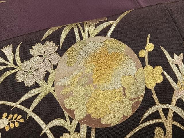 平和屋着物●金彩友禅 卓越技能者・名工・和田光正 訪問着 草花文 暈し染め 金彩 正絹 逸品 AABN3066ph