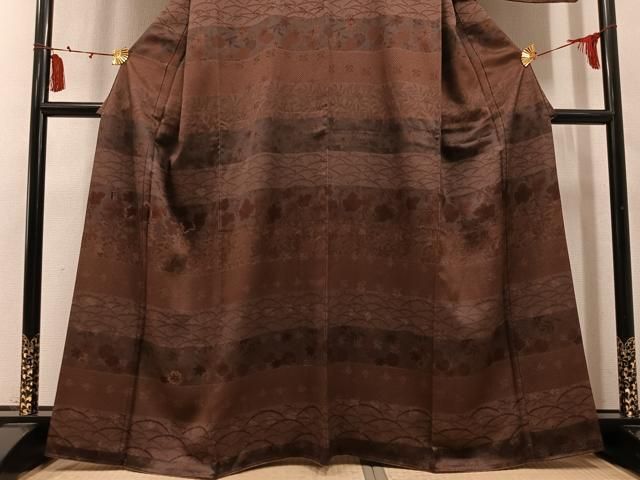 平和屋着物●訪問着 刺繍 葡萄草花文 正絹 逸品 AABN3067ph